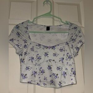 SHEIN floral print crop top